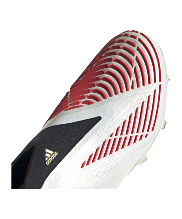 Adidas Predator EDGE+ FG Showdown – Blanco Rojo Oro