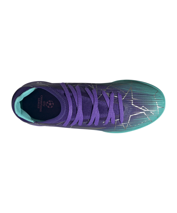 Adidas X SPEEDFLOW.3 TF Champions Code J Niños – Violeta Turquesa