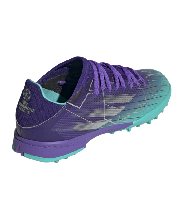 Adidas X SPEEDFLOW.3 TF Champions Code J Niños – Violeta Turquesa