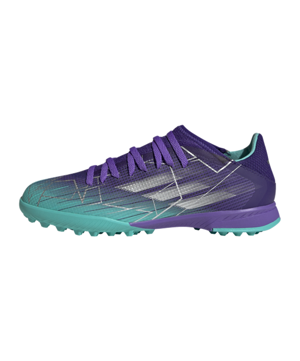 Adidas X SPEEDFLOW.3 TF Champions Code J Niños – Violeta Turquesa