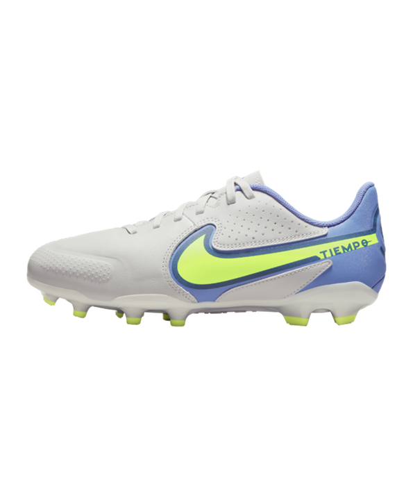 Nike Jr Tiempo Legend IX Recharge Academy FGMG Niños – Gris Amarillo Azul