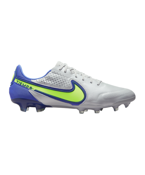 Nike Tiempo Legend IX Recharge Elite FG – Blanco Gris Amarillo Azul F075