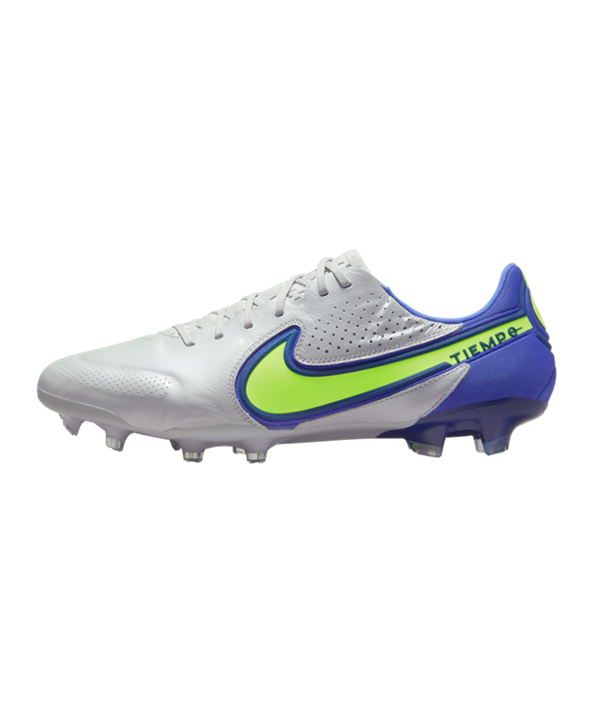 Nike Tiempo Legend IX Recharge Elite FG – Blanco Gris Amarillo Azul F075