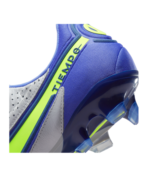 Nike Tiempo Legend IX Recharge Elite FG – Blanco Gris Amarillo Azul F075