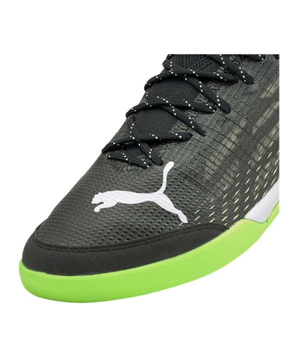 Puma ULTRA 1.3 Under the Lights Pro Court – Negro Verde Blanco F02