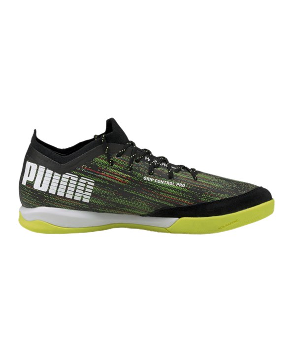 Puma ULTRA Game On 1.2 Pro Court – Negro Blanco Amarillo F01