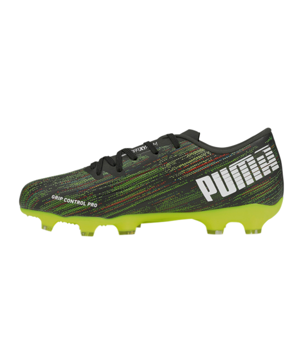 Puma ULTRA Game On 2.2 FGAG Niños – Negro Blanco Amarillo F02