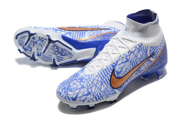 Botas de Fútbol Nike Air Zoom Mercurial Superfly IX Elite FG Azul Blanco Zlato