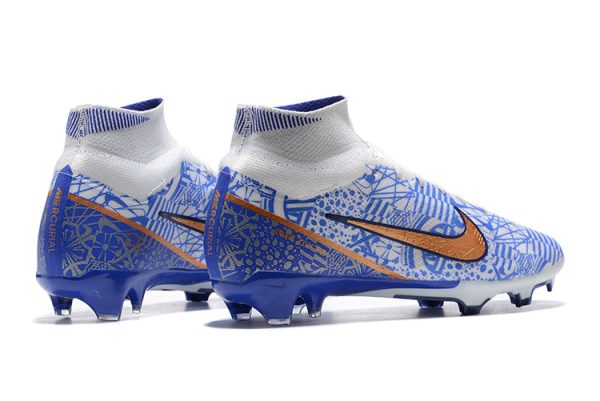 Botas de Fútbol Nike Air Zoom Mercurial Superfly IX Elite FG Azul Blanco Zlato