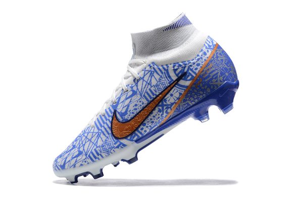 Botas de Fútbol Nike Air Zoom Mercurial Superfly IX Elite FG Azul Blanco Zlato