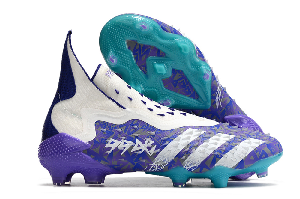 Botas de Fútbol Adidas Predator FREAK + FG Morado Blanco