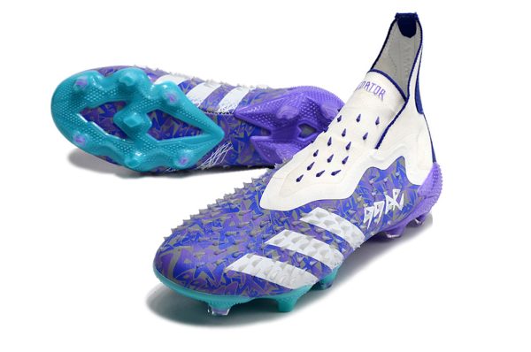 Botas de Fútbol Adidas Predator FREAK + FG Morado Blanco