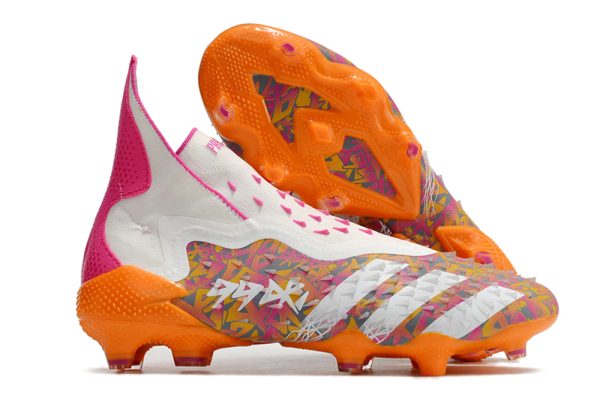 Botas de Fútbol Adidas Predator FREAK + FG Naranja Blanco Morado