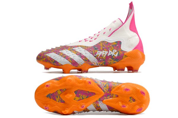 Botas de Fútbol Adidas Predator FREAK + FG Naranja Blanco Morado