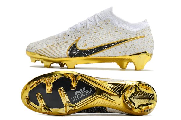 Botas de Fútbol Nike Air Zoom Mercurial Superfly IX Elite FG Blanco Dorado