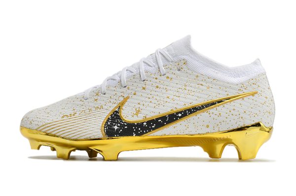 Botas de Fútbol Nike Air Zoom Mercurial Superfly IX Elite FG Blanco Dorado