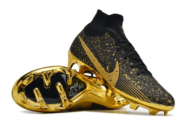 Botas de Fútbol Nike Air Zoom Mercurial Superfly IX Elite Negro Dorado