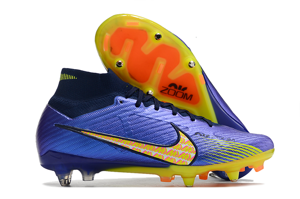 Botas de Fútbol Nike Air Zoom Mercurial Superfly IX Elite SG Azul Amarillo