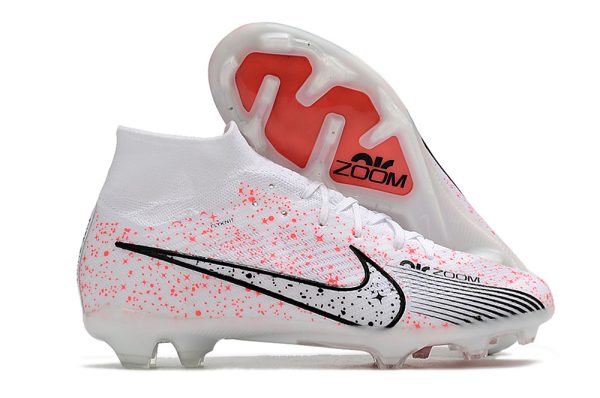 Botas de Fútbol Nike Air Zoom Mercurial Superfly IX Elite FG Blanco Rojo