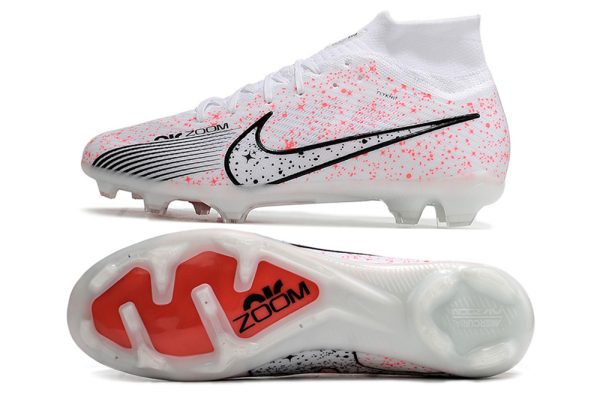 Botas de Fútbol Nike Air Zoom Mercurial Superfly IX Elite FG Blanco Rojo