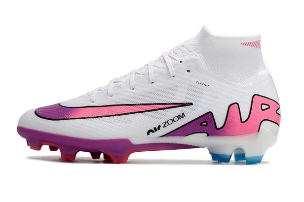 Botas de Fútbol Nike Air Zoom Mercurial Superfly IX Elite FG Hombres Blanco Rosa Púrpura