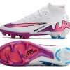 Botas de Fútbol Nike Air Zoom Mercurial Superfly IX Elite FG Hombres Blanco Rosa Púrpura