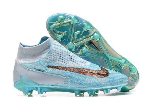 Botas de Fútbol Nike Phantom GX Elite FG Azul Blanco Dorado