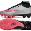 Botas de Fútbol Nike Air Zoom Mercurial Superfly IX Elite AG Plata Negro Rosa