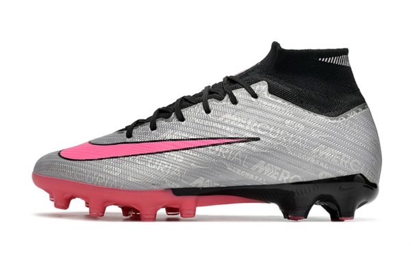 Botas de Fútbol Nike Air Zoom Mercurial Superfly IX Elite AG Plata Negro Rosa