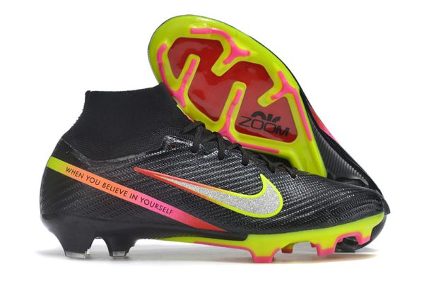 Botas de Fútbol Nike Air Zoom Mercurial Superfly IX Elite FG Negro Verde Rosa