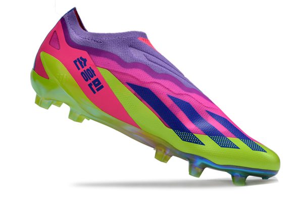 Botas de Fútbol adidas X Crazyfast.1 Laceless FG Green  Rose  Purple