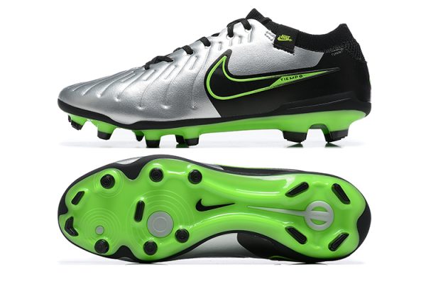 Botas de Fútbol Nike Tiempo Legend 10 Elite FG – Plata Verde