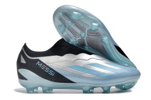 Botas de Fútbol Messi Adidas X Crazyfast.1 Laceless FG Plata Azul