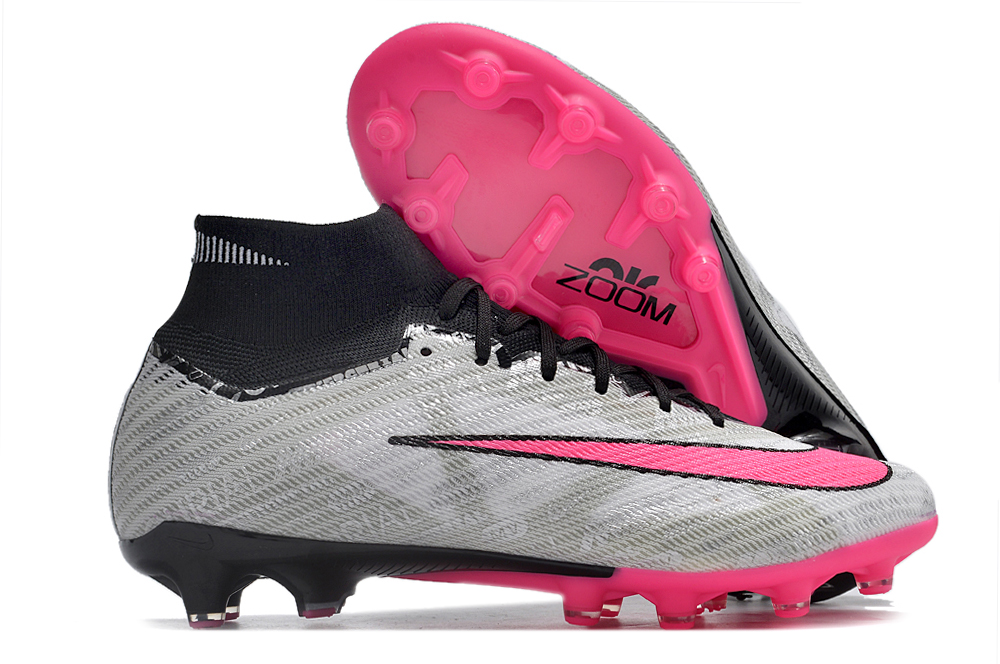 Botas de Fútbol Nike Air Zoom Mercurial Superfly IX Elite AG Gris Rosa