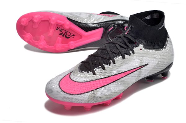 Botas de Fútbol Nike Air Zoom Mercurial Superfly IX Elite AG Gris Rosa