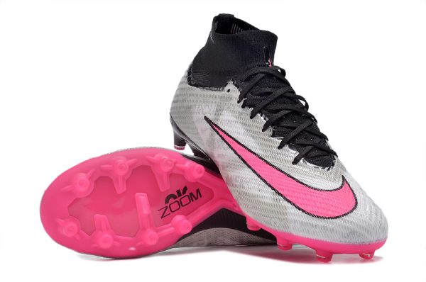 Botas de Fútbol Nike Air Zoom Mercurial Superfly IX Elite AG Gris Rosa