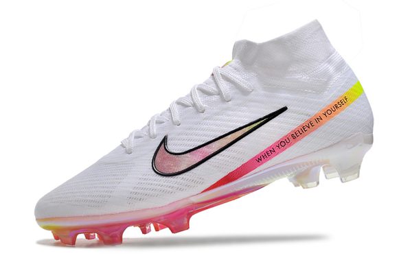 Botas de Fútbol Nike Air Zoom Mercurial Superfly IX Elite FG Blanco Rosa