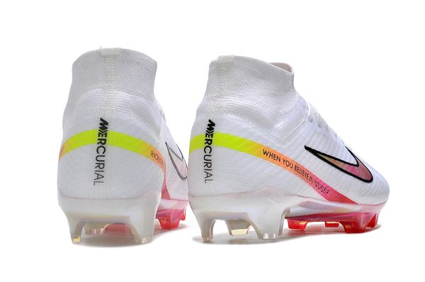 Botas de Fútbol Nike Air Zoom Mercurial Superfly IX Elite FG Blanco Rosa