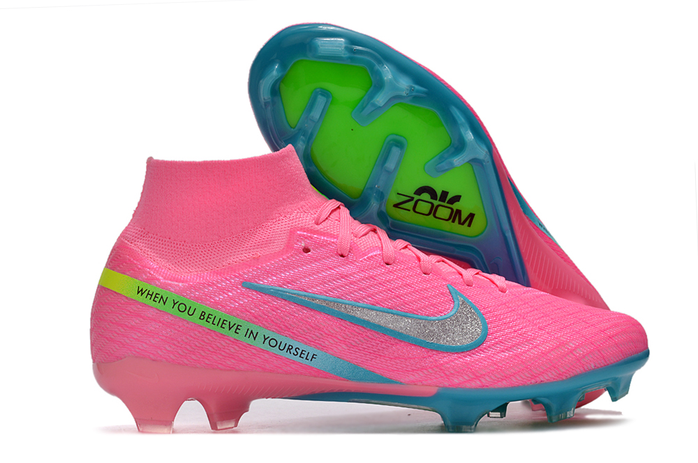 Botas de Fútbol Nike Air Zoom Mercurial Superfly IX Elite FG Rosa Azul