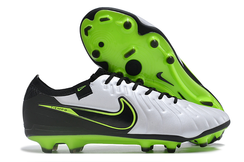 Botas de Fútbol NikeTiempo Legend 10 Elite FG – Blanco Negro Verde