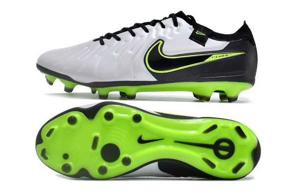 Botas de Fútbol NikeTiempo Legend 10 Elite FG – Blanco Negro Verde