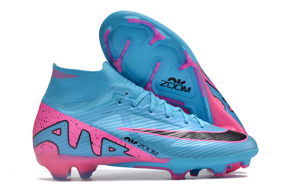 Botas de Fútbol Nike Air Zoom Mercurial Superfly IX Elite FG Hombres Azul Rosa