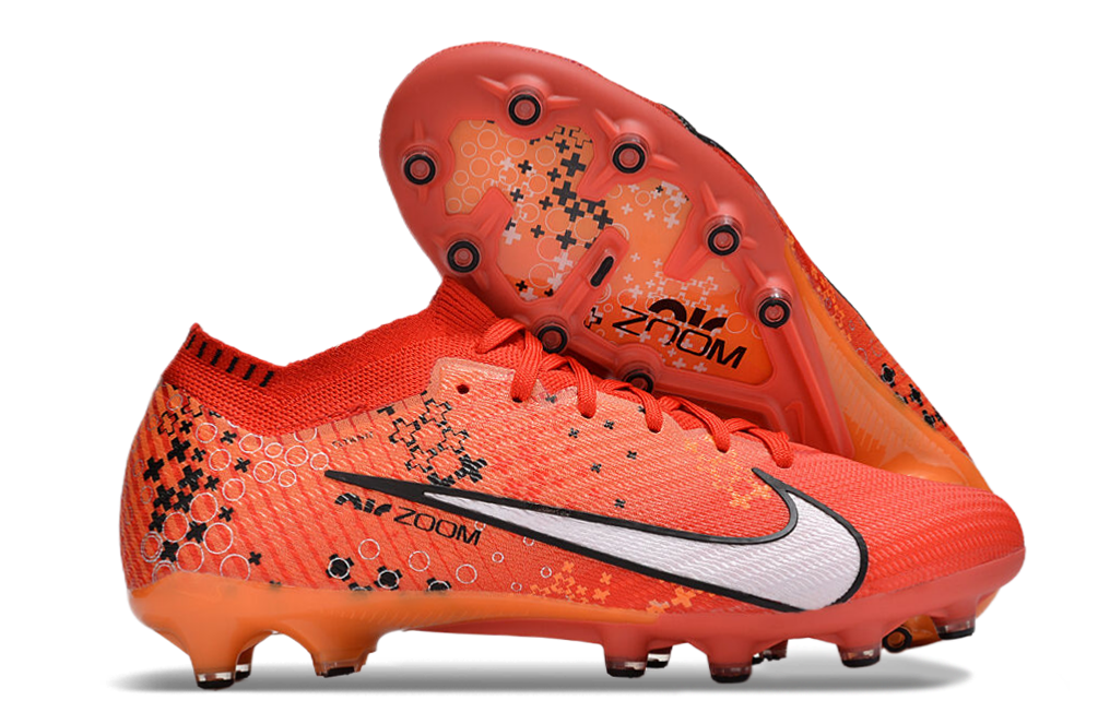 Botas de Fútbol Mbappe Nike Air Zoom Mercurial Vapor 15 Elite AG Color Rojo Anaranjado