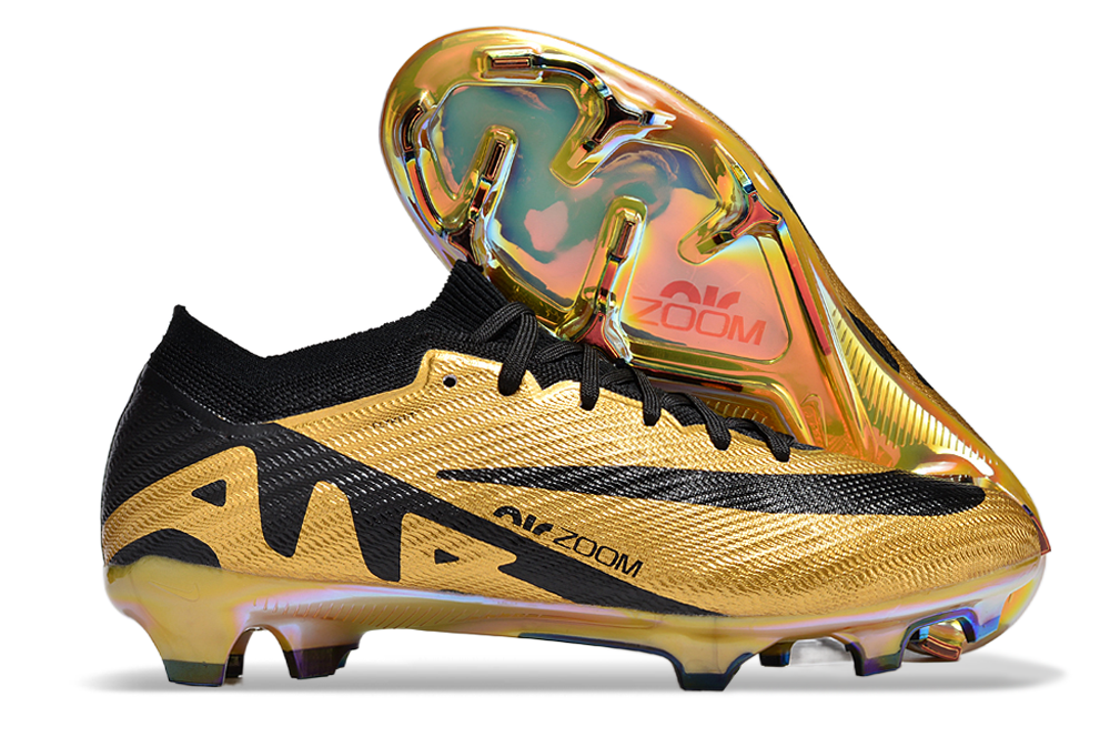 Botas de Fútbol Nike AIR Zoom Mercurial Vapor 15 Elite FG Oro Negro