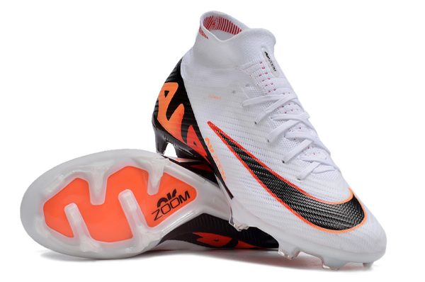 Botas de Fútbol Nike Air Zoom Mercurial Superfly IX Elite FG Niños Blanco Naranja