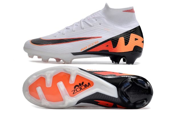 Botas de Fútbol Nike Air Zoom Mercurial Superfly IX Elite FG Niños Blanco Naranja