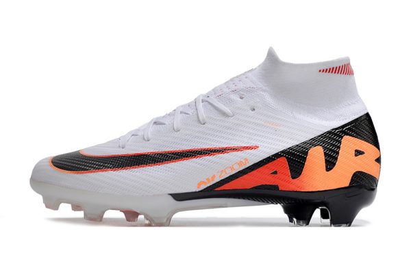 Botas de Fútbol Nike Air Zoom Mercurial Superfly IX Elite FG Niños Blanco Naranja