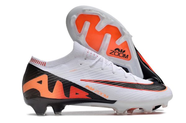 Botas de Fútbol Nike Air Zoom Mercurial Vapor XV Elite FG Niños Blanco Naranja Negro