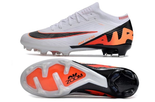 Botas de Fútbol Nike Air Zoom Mercurial Vapor XV Elite FG Niños Blanco Naranja Negro