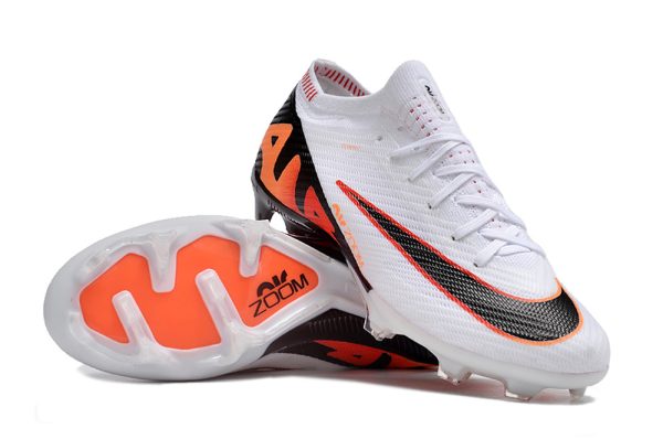 Botas de Fútbol Nike Air Zoom Mercurial Vapor XV Elite FG Niños Blanco Naranja Negro